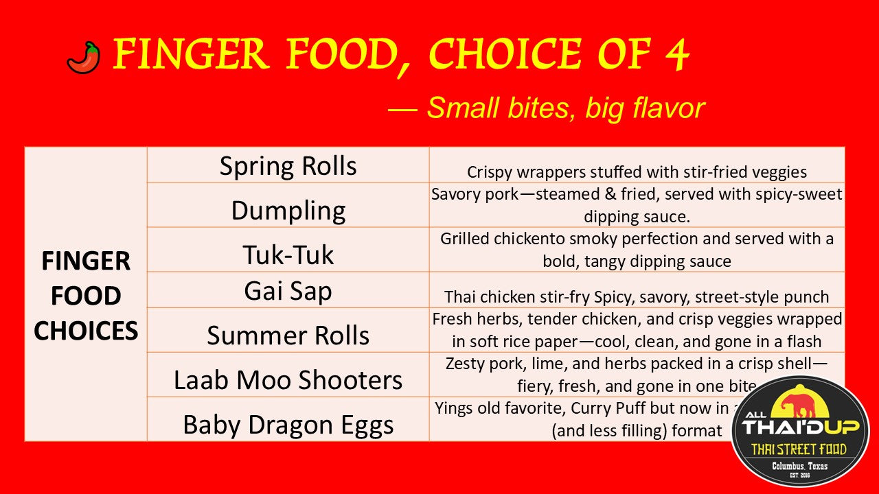 Finger Food Party Trays. 5-35 people. Allowing your guest to snack & drink while they mingle.