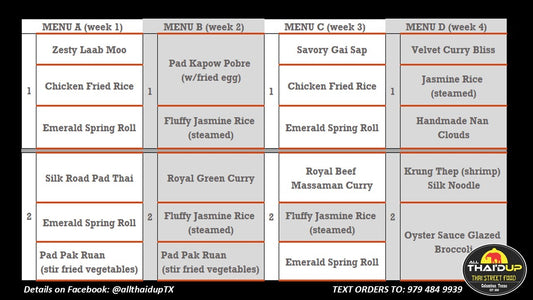 1. Tuesday - Friday, Lunch Meals